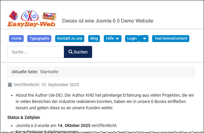 Desktop display example in header