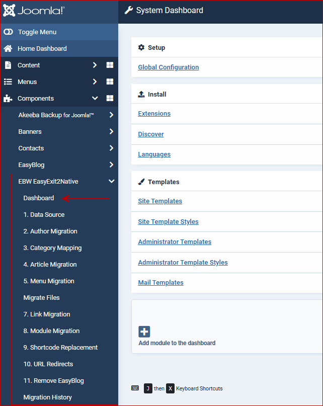 In the next step, we will start the EBW_EasyExit2Native dashboard.